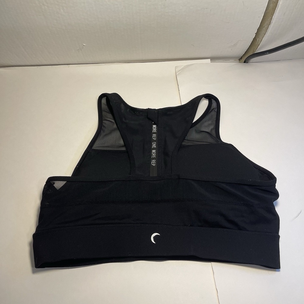 ZYIA‎ Active Black All Star Zip Black Sports Bra Size XL Padded Sporty